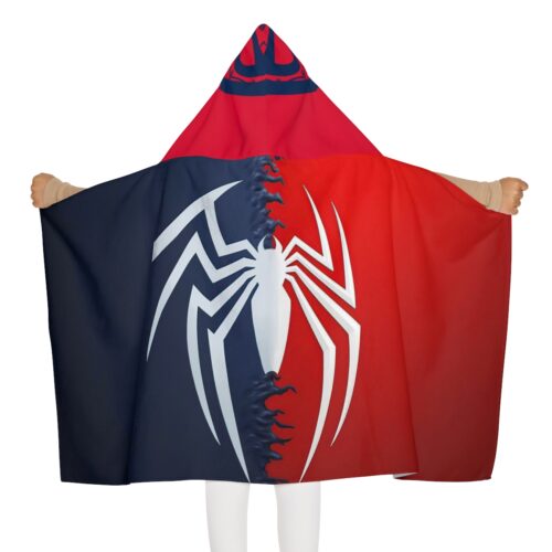 Kids Spider-Man Poncho Hooded Childrens Beach Swimming Changing RobeHooded Towel