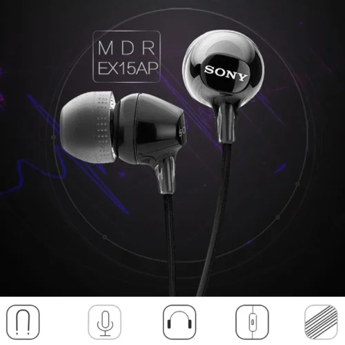 SONY MDR-EX15AP 3.5mm Wired In-ear Earbuds with Hands-free Mic