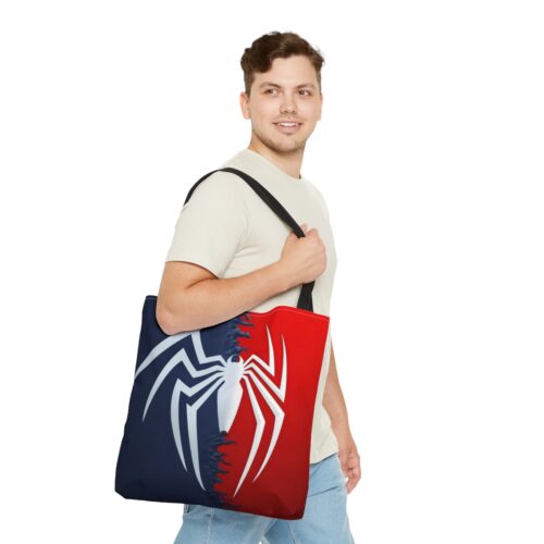Spider-Man Logo and Suit Theme Tote Bag (AOP) for Man, Women, Teens and Kids