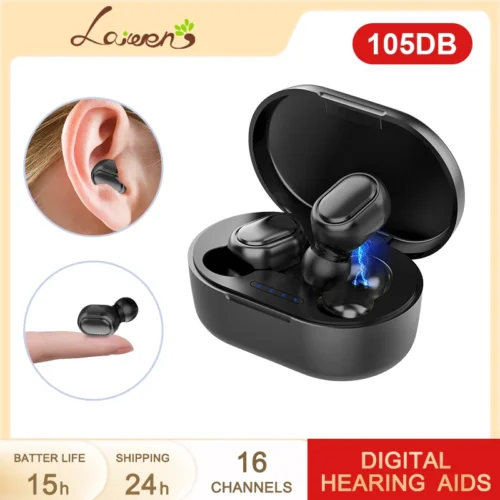 Hearing Aid Rechargeable Sound Amplifier 16 Channels Digital Intelligent Invisible Hearing Aids Earphone - Black Friday Deal