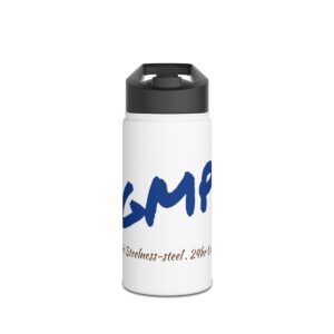 GMP Doubled-wall Stainless Steel Water Bottle . The bottle ensures your drinks stay refreshingly cold for up to 24hr & comfortably hot for 12hr.