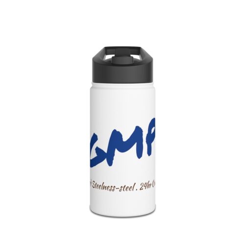 GMP Doubled-wall Stainless Steel Water Bottle . The bottle ensures your drinks stay refreshingly cold for up to 24hr & comfortably hot for 12hr.