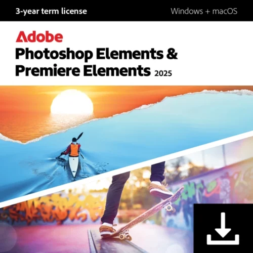 Adobe Photoshop Elements & Premiere Elements 2025 PC/MacOS 1 User, 2 Installation, 3 Years