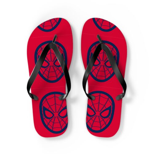GMP Summer Vibes Spider Man Mask Flip Flops Beach Sandals, Summer Footwear, Superhero Shower Slide Sandals