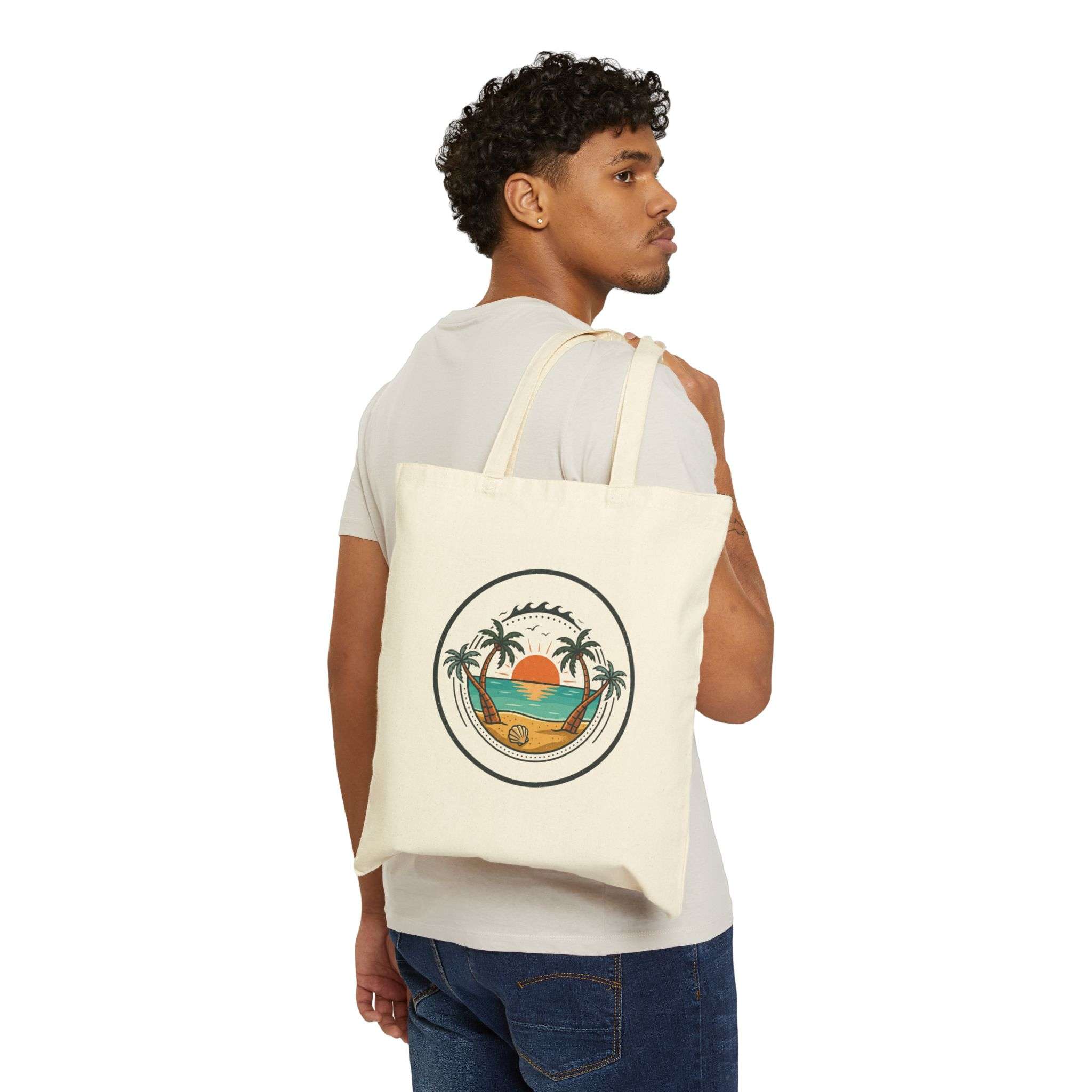 Sunset Palm Beach Tote | family vacation, pastel keepsake - Image 3
